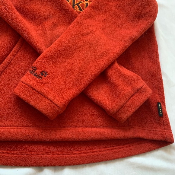 Jack Wolfskin fleece hoodie sweater small orange - Picture 3 of 9